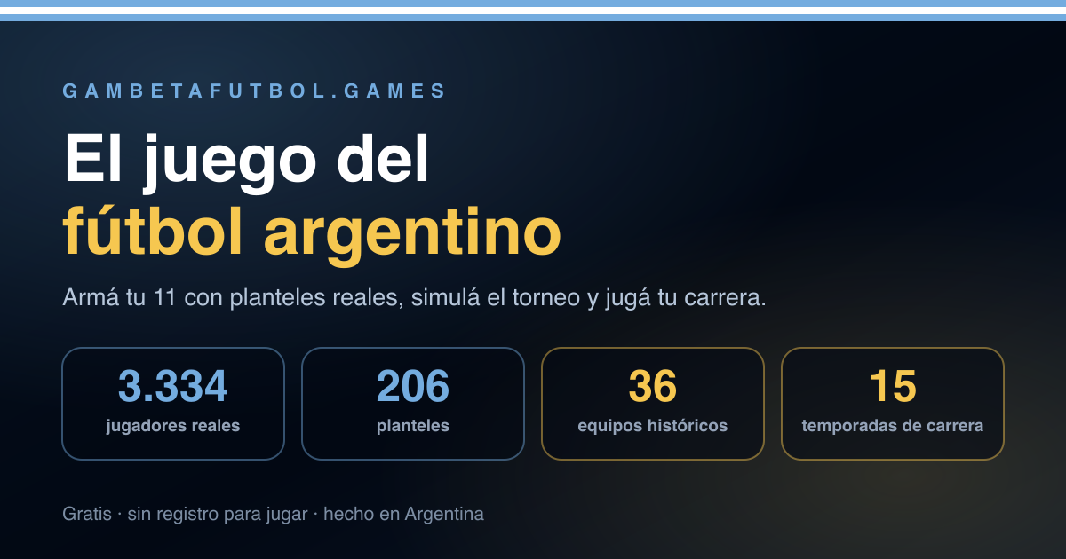 Gambeta — el juego del fútbol argentino y simulador de draft
